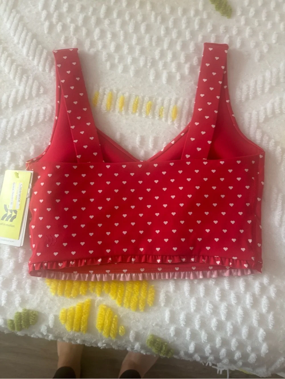 Target Red Heart Print Crop Bralette - Picture 4 of 4